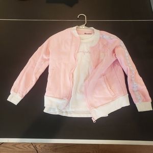 Kids Champion XL T-Shirt and Zip Down Sweatshirt - Pink, White and Lavender
